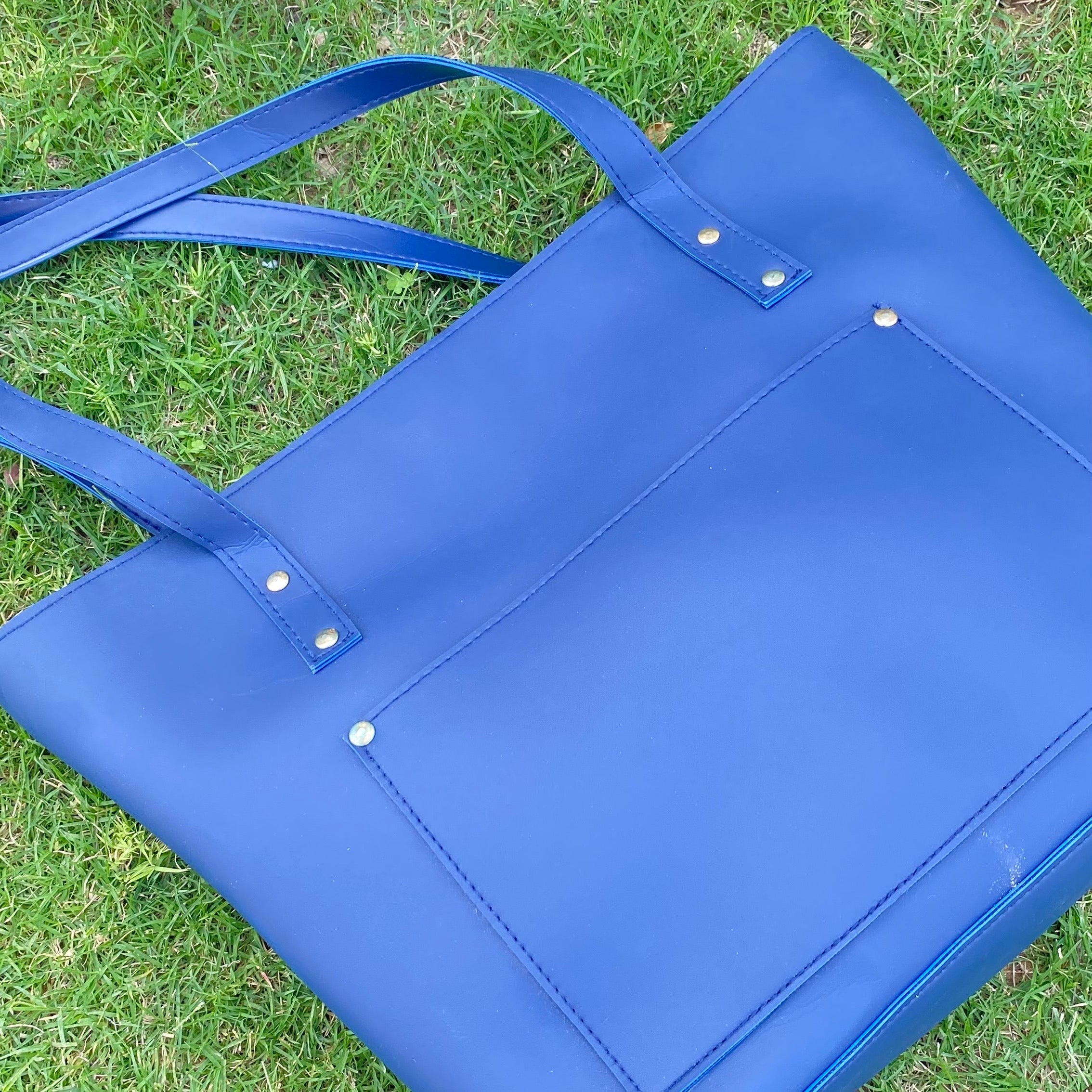 Tote with pocket-Blue