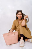 Bag with long chain handle- Pink