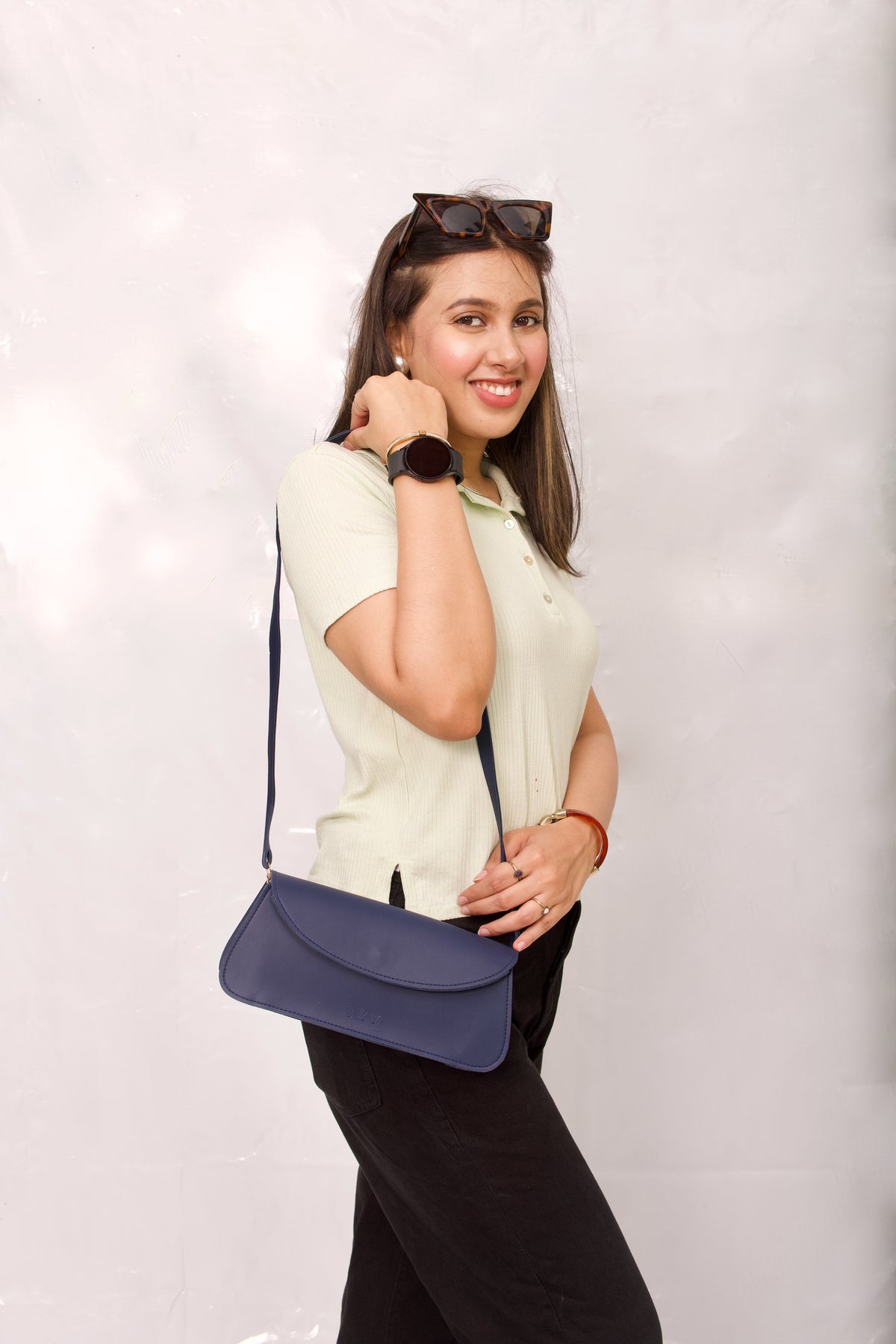 Baguette shoulder bag- Blue