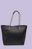 Bag With Long Chain Handle - Black