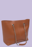 Bag With Long Chain Handle-Mustard